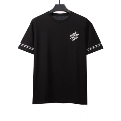 Louis Vuitton jacquard logo letter T-Shirts black 01
