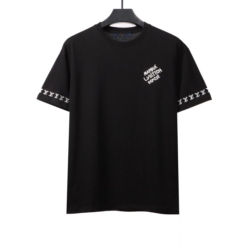 Louis Vuitton jacquard logo letter T-Shirts black