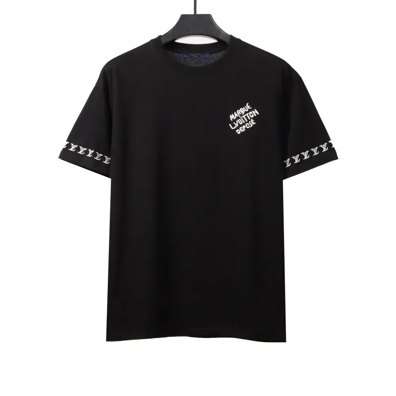 Louis Vuitton jacquard logo letter T-Shirts black