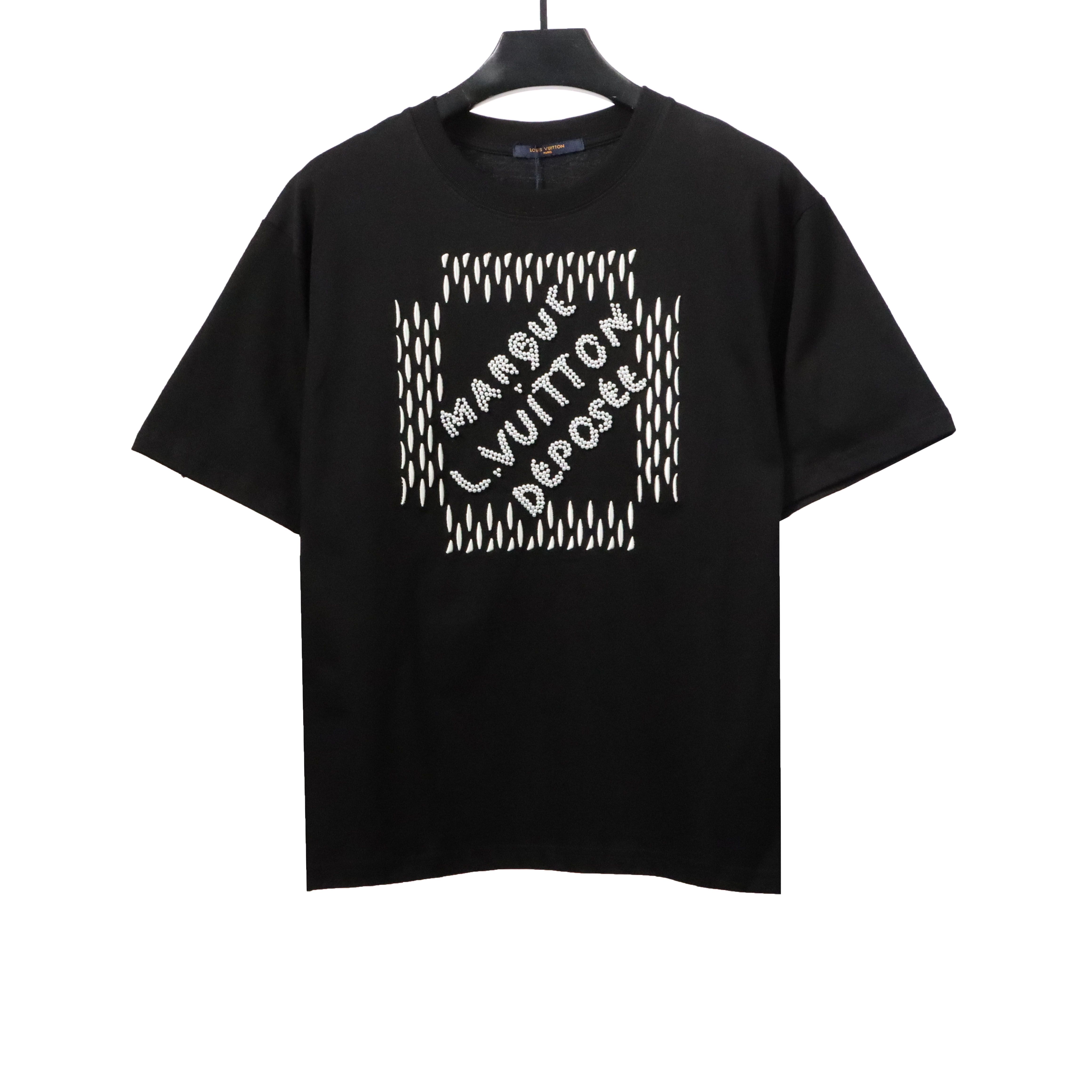 Louis Vuitton joint Dong Fei handmade pearl embroidery T-Shirts