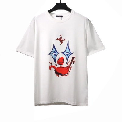 Louis Vuitton Joker smiley face logo print T-Shirts white 01