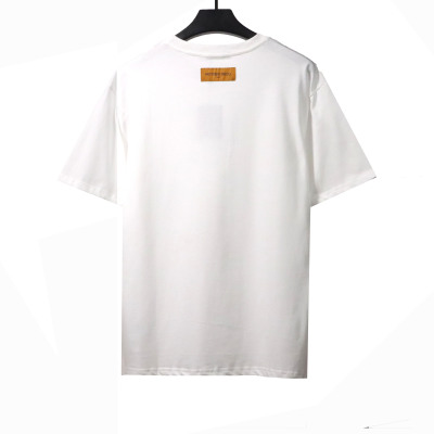  Louis Vuitton Joker smiley face logo print T-Shirts white 02