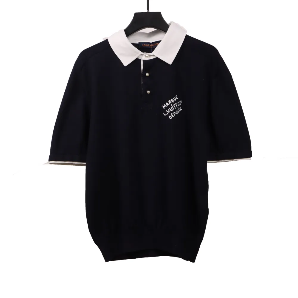 Louis Vuitton knitted color matching signature Polo T-Shirts