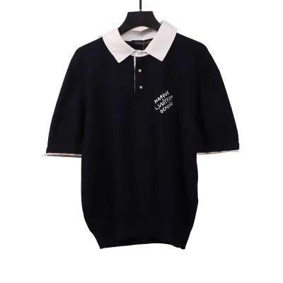 Louis Vuitton knitted color matching signature Polo T-Shirts 01