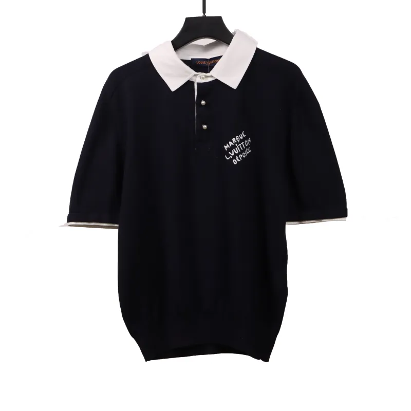 Louis Vuitton knitted color matching signature Polo T-Shirts
