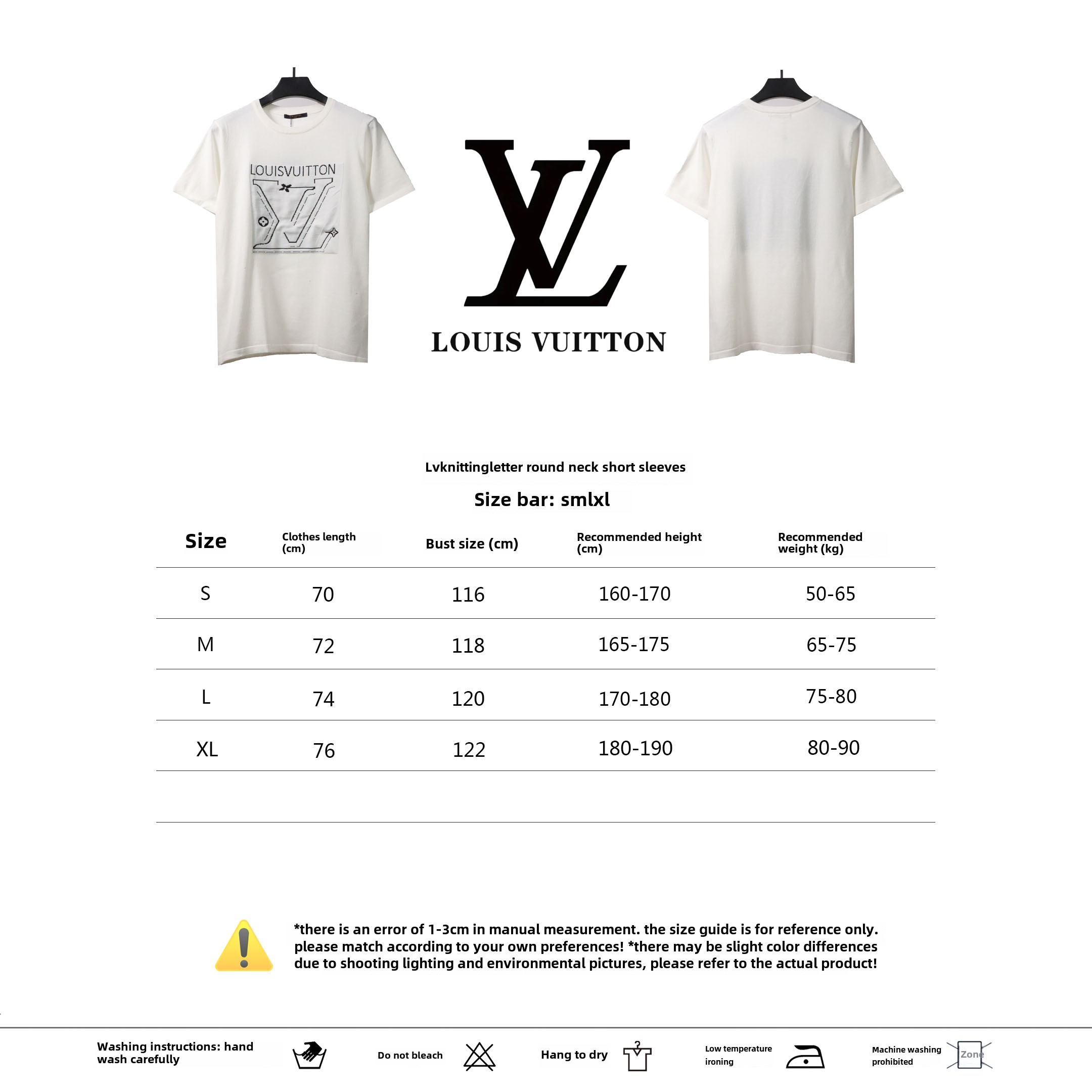 Louis Vuitton knitted letter round neck T-Shirts