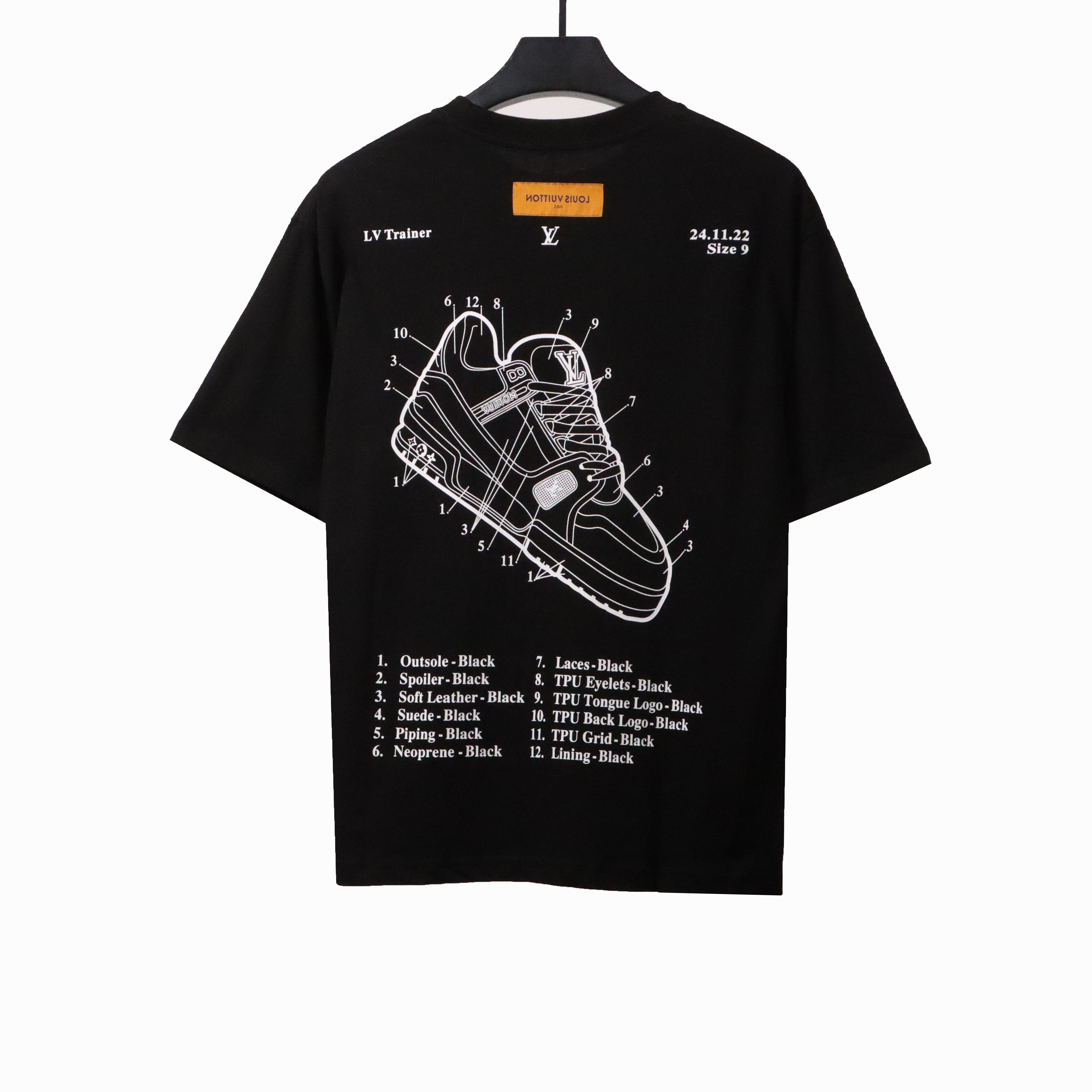 Louis Vuitton limited hand-painted shoe print T-Shirts black