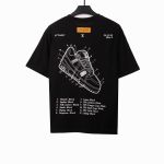  Louis Vuitton limited hand-painted shoe print T-Shirts black