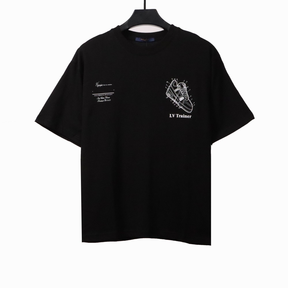  Louis Vuitton limited hand-painted shoe print T-Shirts black