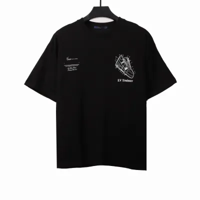  Louis Vuitton limited hand-painted shoe print T-Shirts black 01