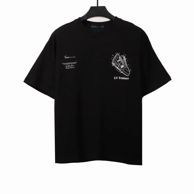  Louis Vuitton limited hand-painted shoe print T-Shirts black