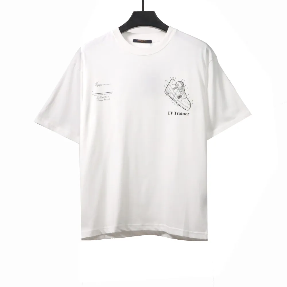 Louis Vuitton limited hand-painted shoe print T-Shirts white