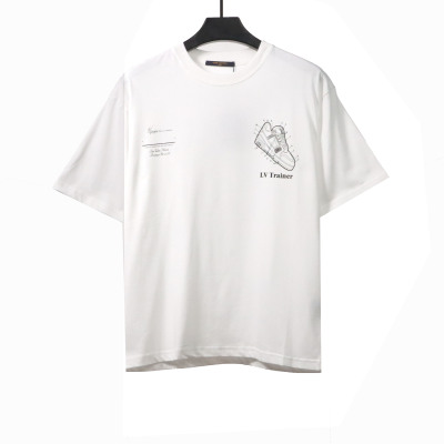 Louis Vuitton limited hand-painted shoe print T-Shirts white 01