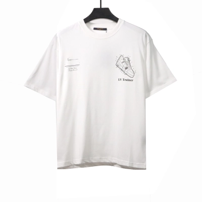 Louis Vuitton limited hand-painted shoe print T-Shirts white 01
