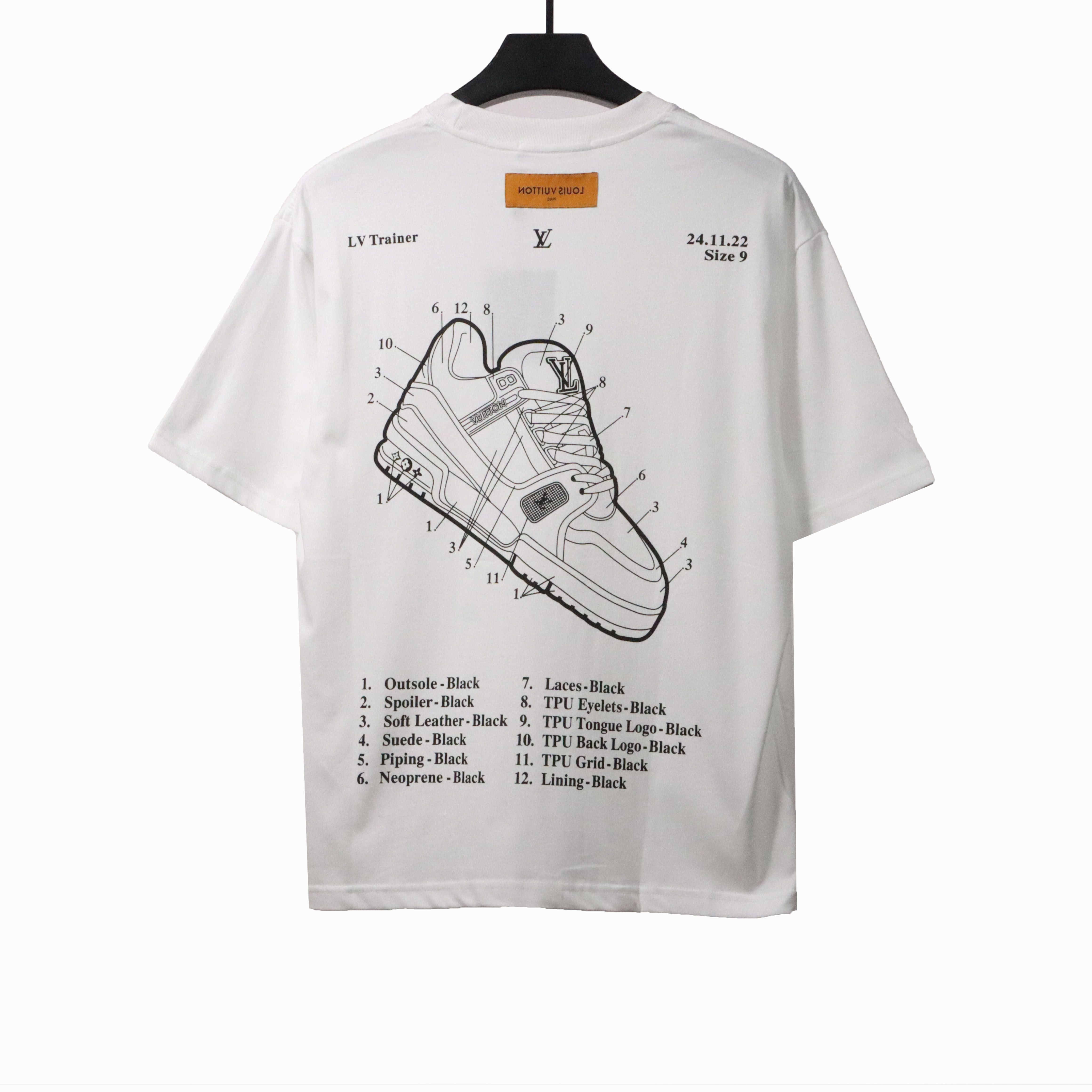 Louis Vuitton limited hand-painted shoe print T-Shirts white