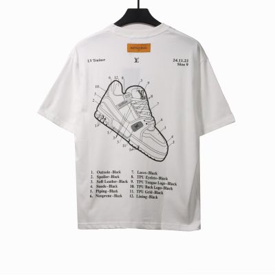 Louis Vuitton limited hand-painted shoe print T-Shirts white 02