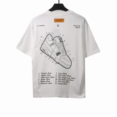Louis Vuitton limited hand-painted shoe print T-Shirts white 02