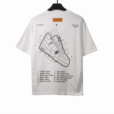 Louis Vuitton limited hand-painted shoe print T-Shirts white 02