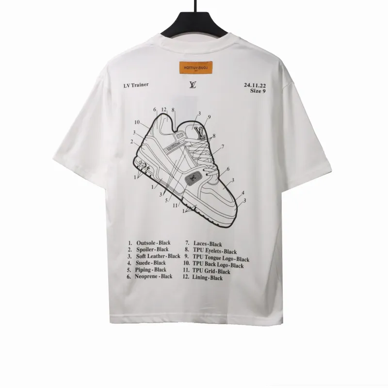 Louis Vuitton limited hand-painted shoe print T-Shirts white