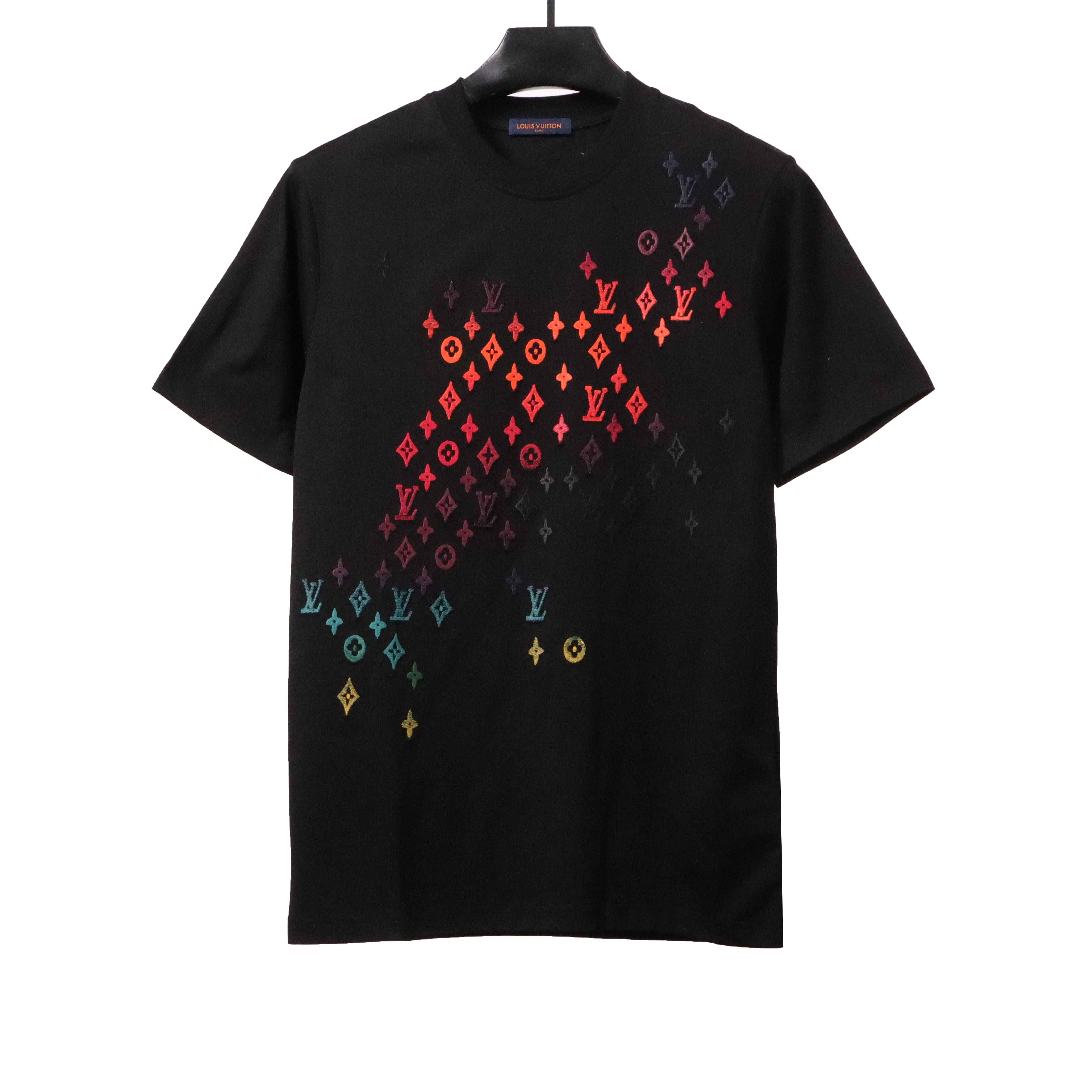 Louis Vuitton monogram hand-painted gradient T-Shirts black
