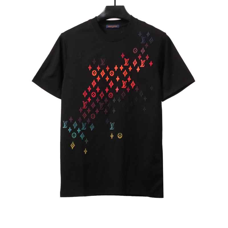  Louis Vuitton monogram hand-painted gradient T-Shirts black