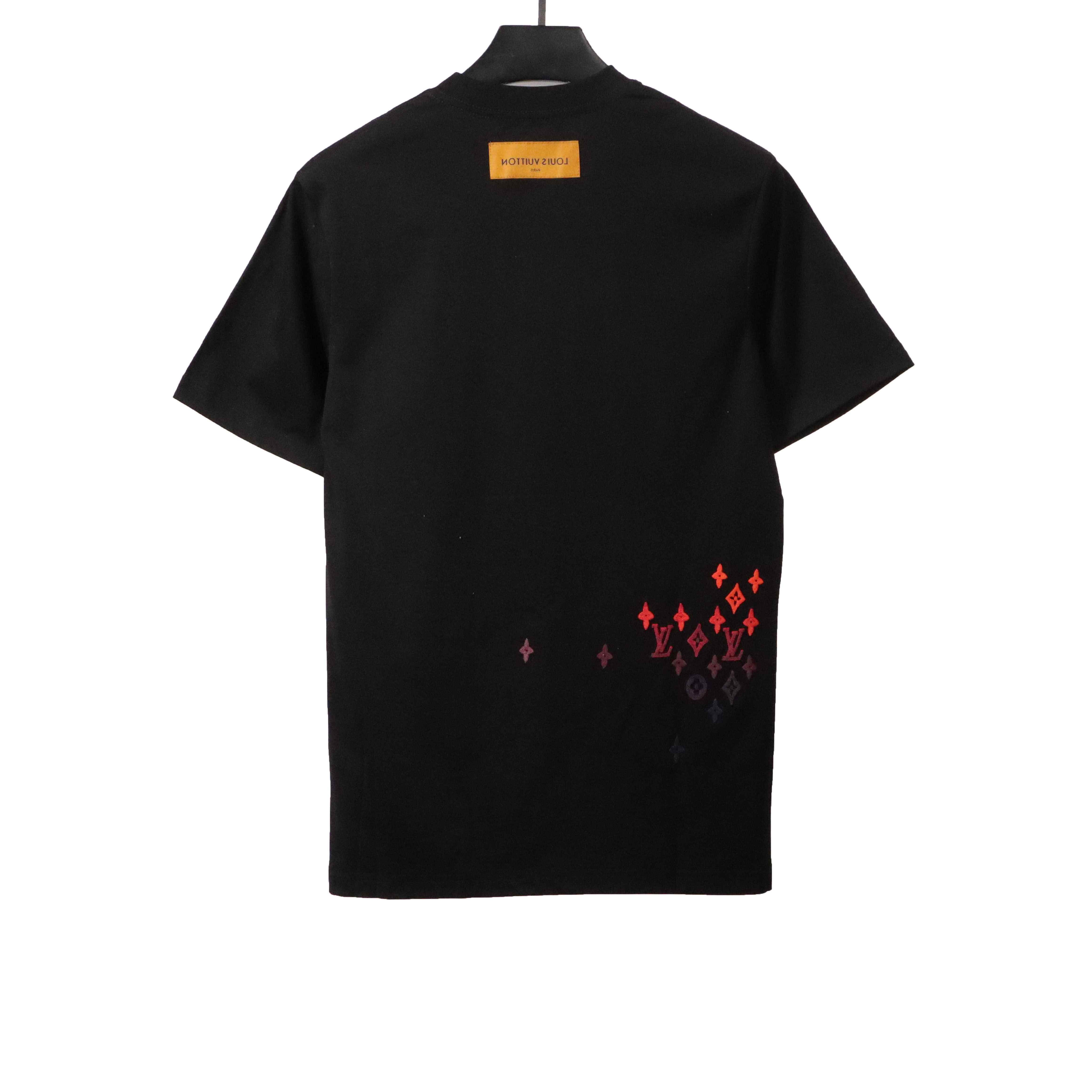 Louis Vuitton monogram hand-painted gradient T-Shirts black
