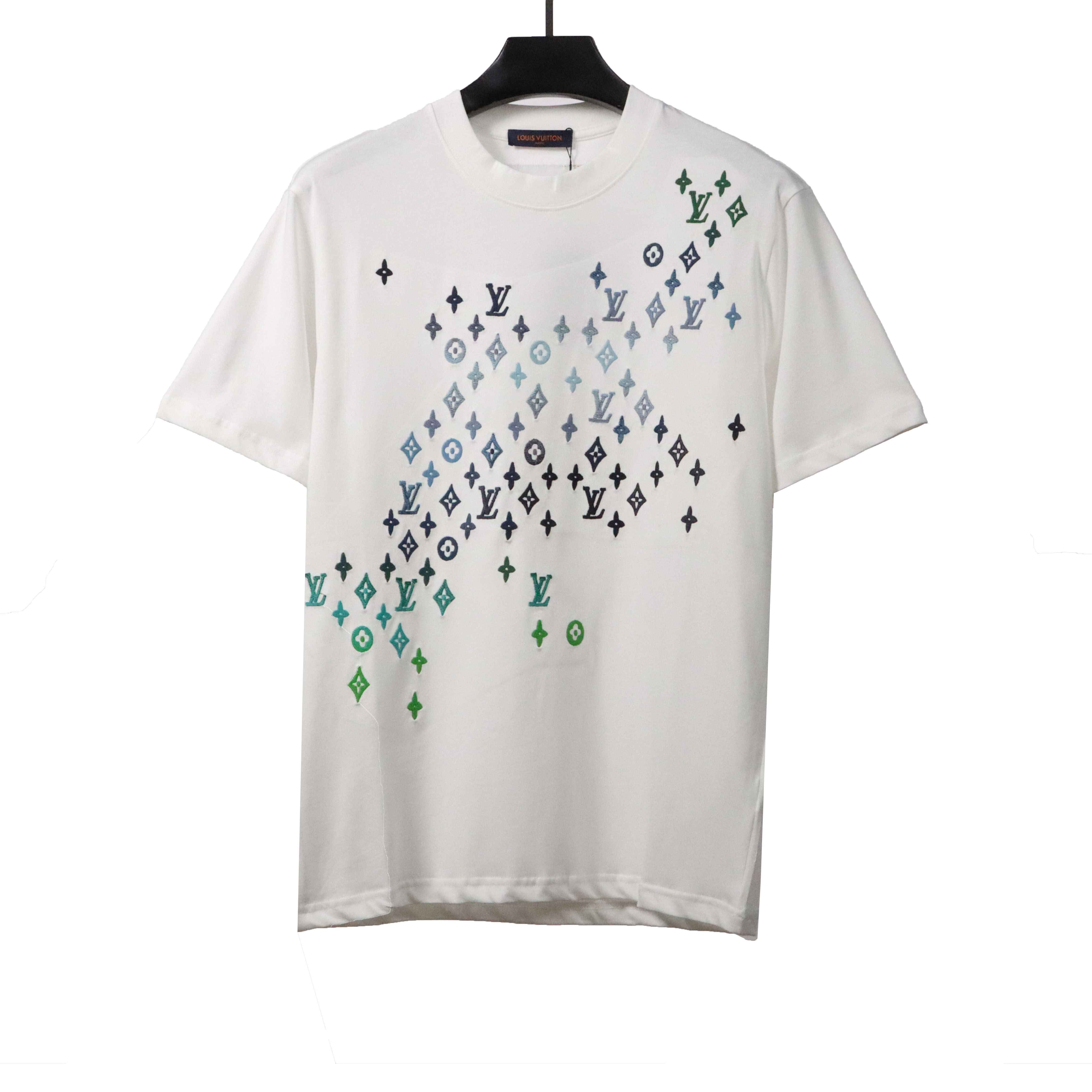 Louis Vuitton monogram hand-painted gradient T-Shirts white