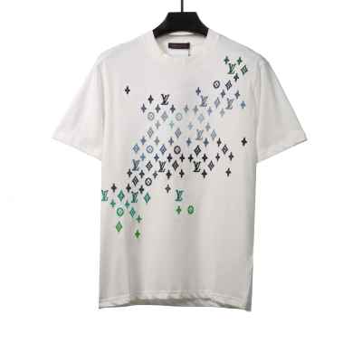 Louis Vuitton monogram hand-painted gradient T-Shirts white 01