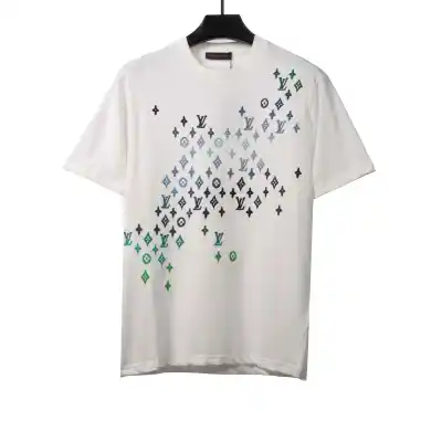 Louis Vuitton monogram hand-painted gradient T-Shirts white 01