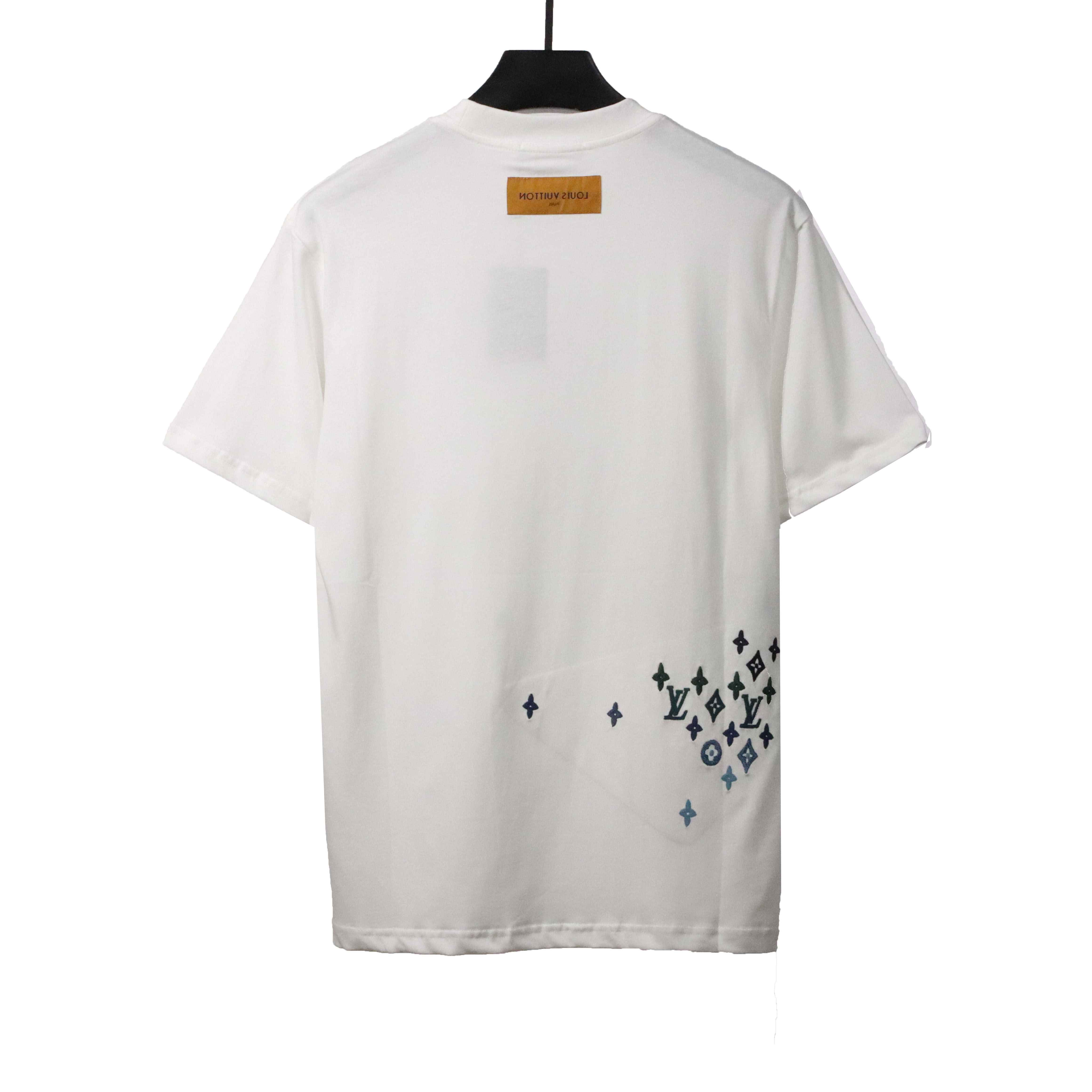 Louis Vuitton monogram hand-painted gradient T-Shirts white