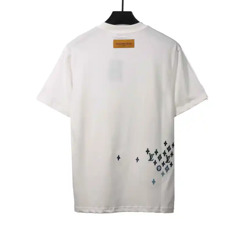 Louis Vuitton monogram hand-painted gradient T-Shirts white