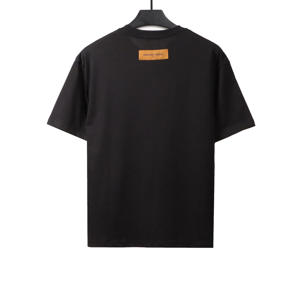 Louis Vuitton neckline multi-series pattern T-Shirts black