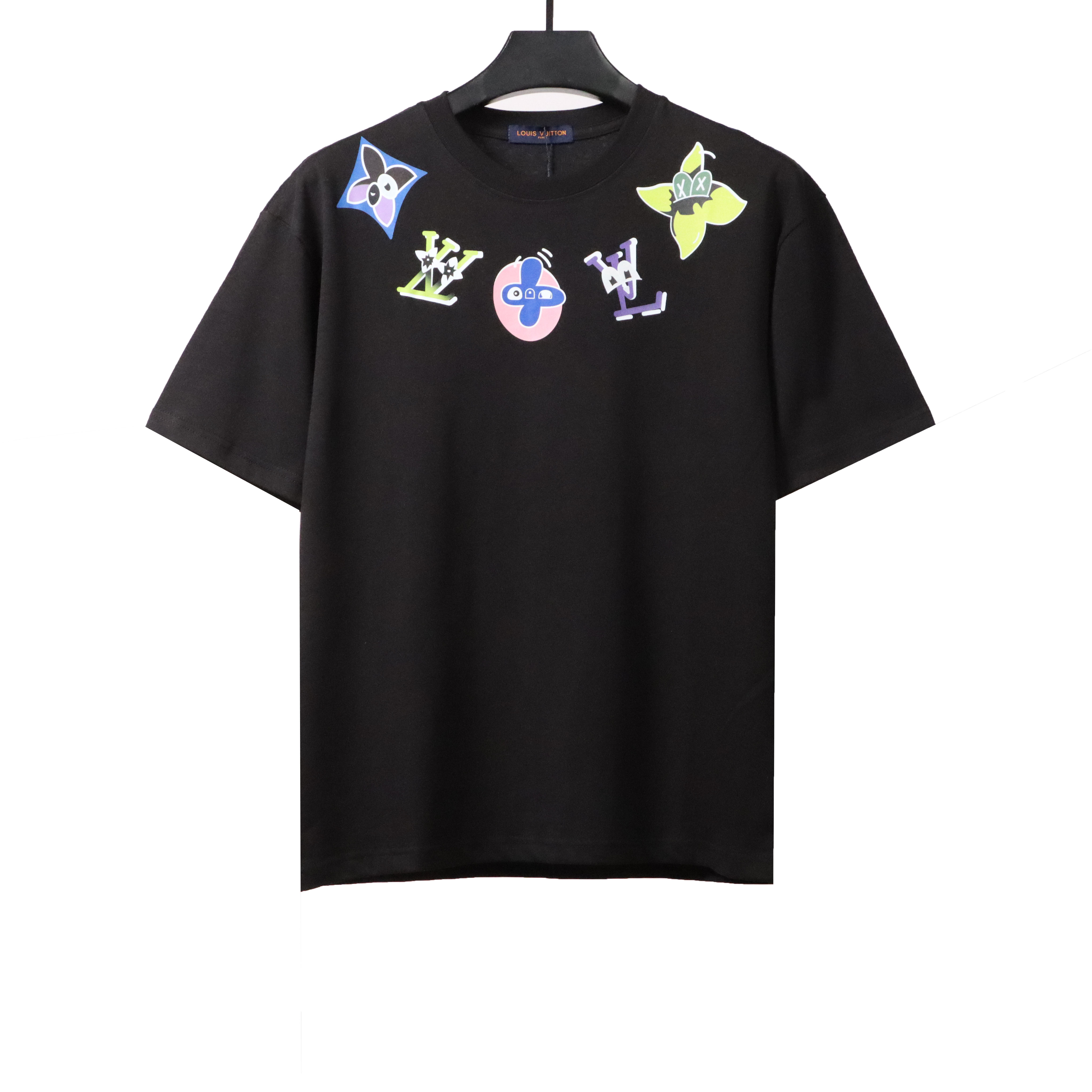 Louis Vuitton neckline multi-series pattern T-Shirts black