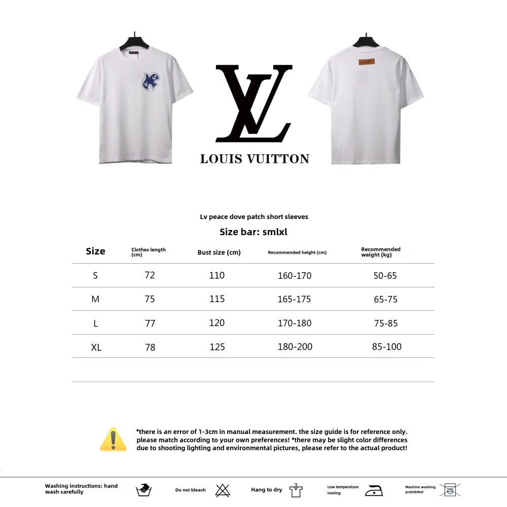 Louis Vuitton peace dove patch T-Shirts white