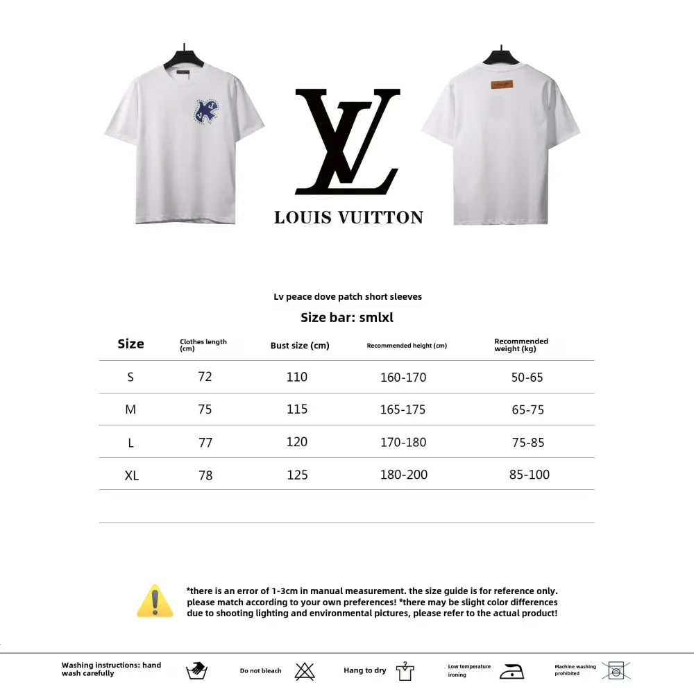  Louis Vuitton peace dove patch T-Shirts white