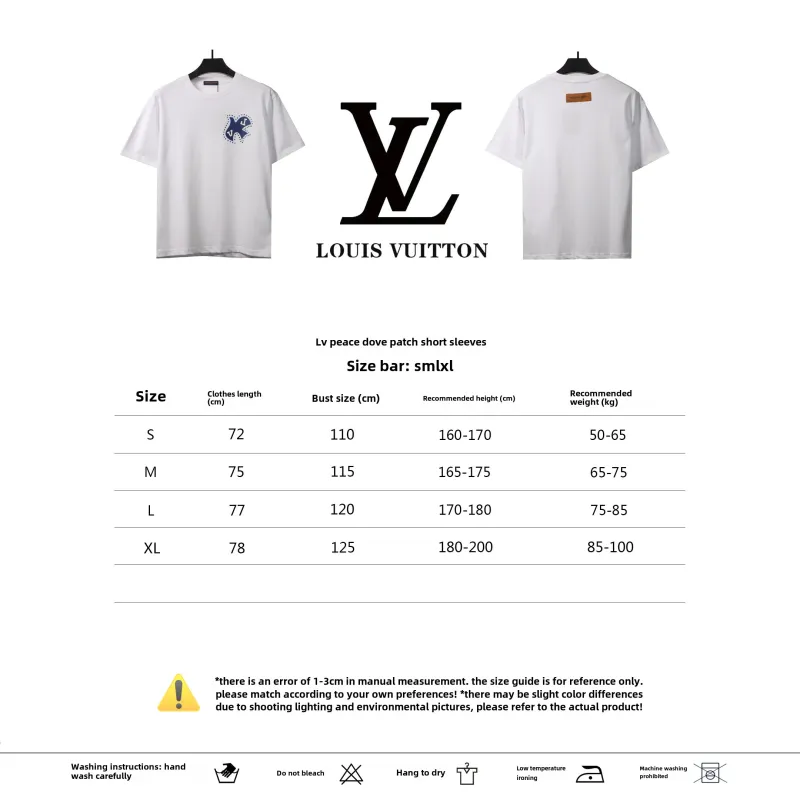  Louis Vuitton peace dove patch T-Shirts white
