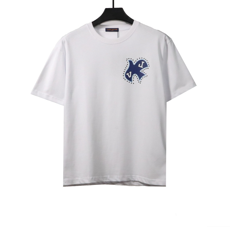  Louis Vuitton peace dove patch T-Shirts white