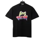  Louis Vuitton rainbow letter print T-Shirts black