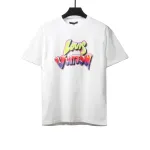 Louis Vuitton rainbow letter print T-Shirts white