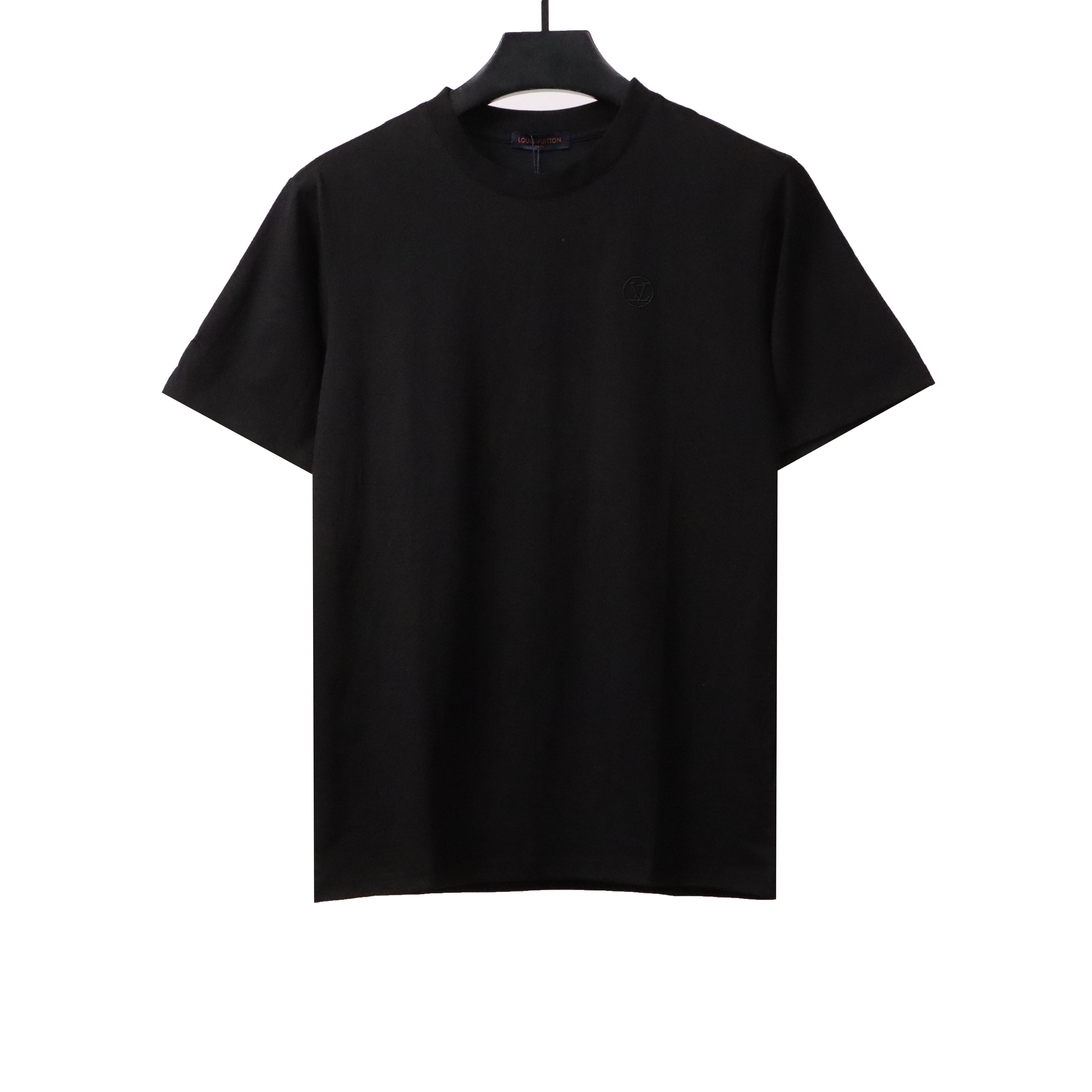 Louis Vuitton simple small logo embroidered T-Shirts black