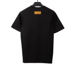  Louis Vuitton simple small logo embroidered T-Shirts black