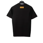  Louis Vuitton simple small logo embroidered T-Shirts black