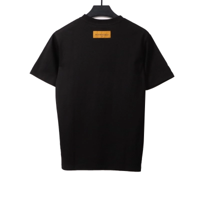 Louis Vuitton simple small logo embroidered T-Shirts black 02