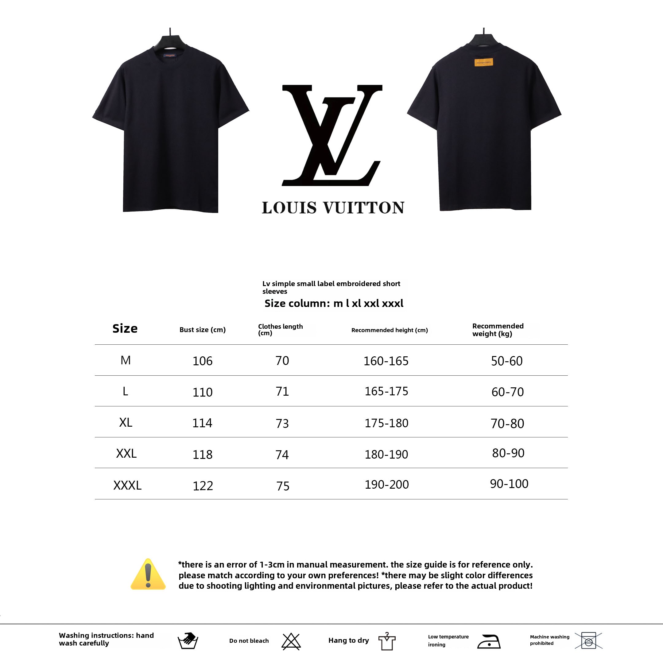 Louis Vuitton simple small logo embroidered T-Shirts blue
