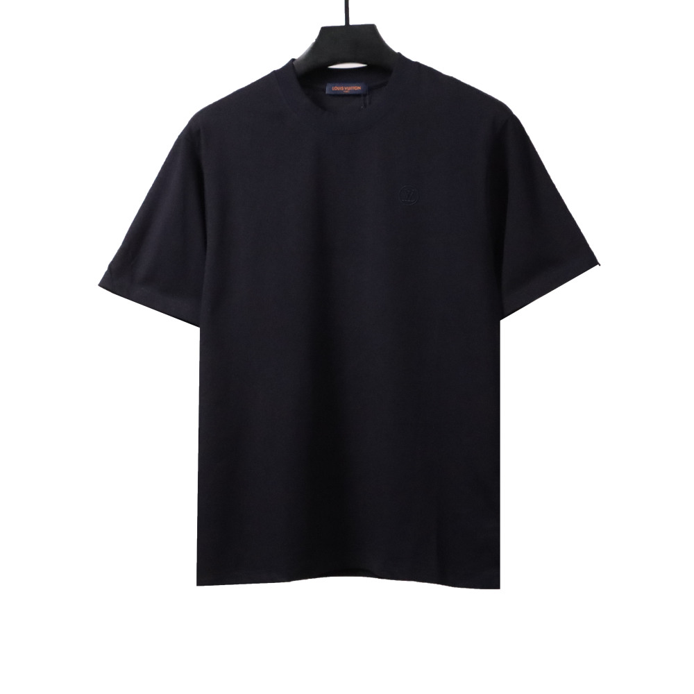  Louis Vuitton simple small logo embroidered T-Shirts blue