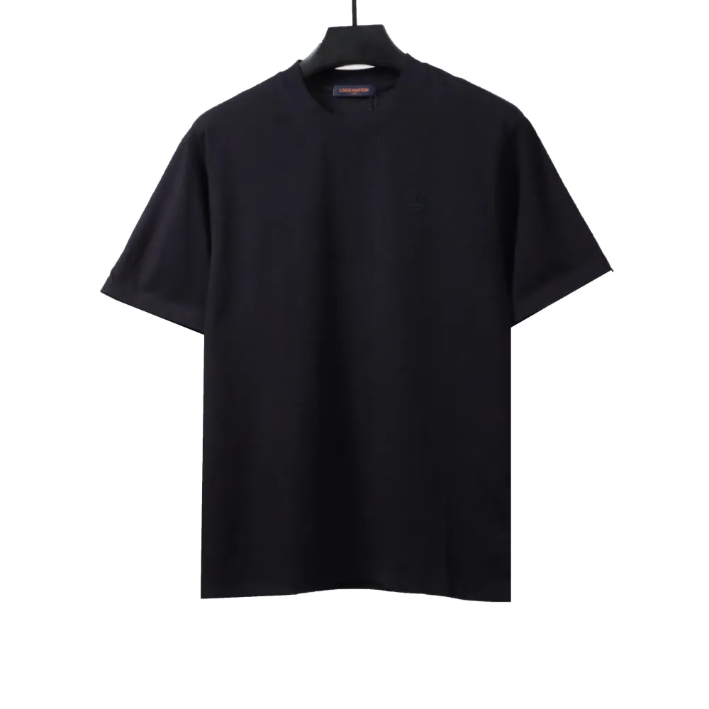  Louis Vuitton simple small logo embroidered T-Shirts blue
