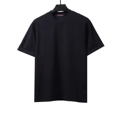 Louis Vuitton simple small logo embroidered T-Shirts blue 01