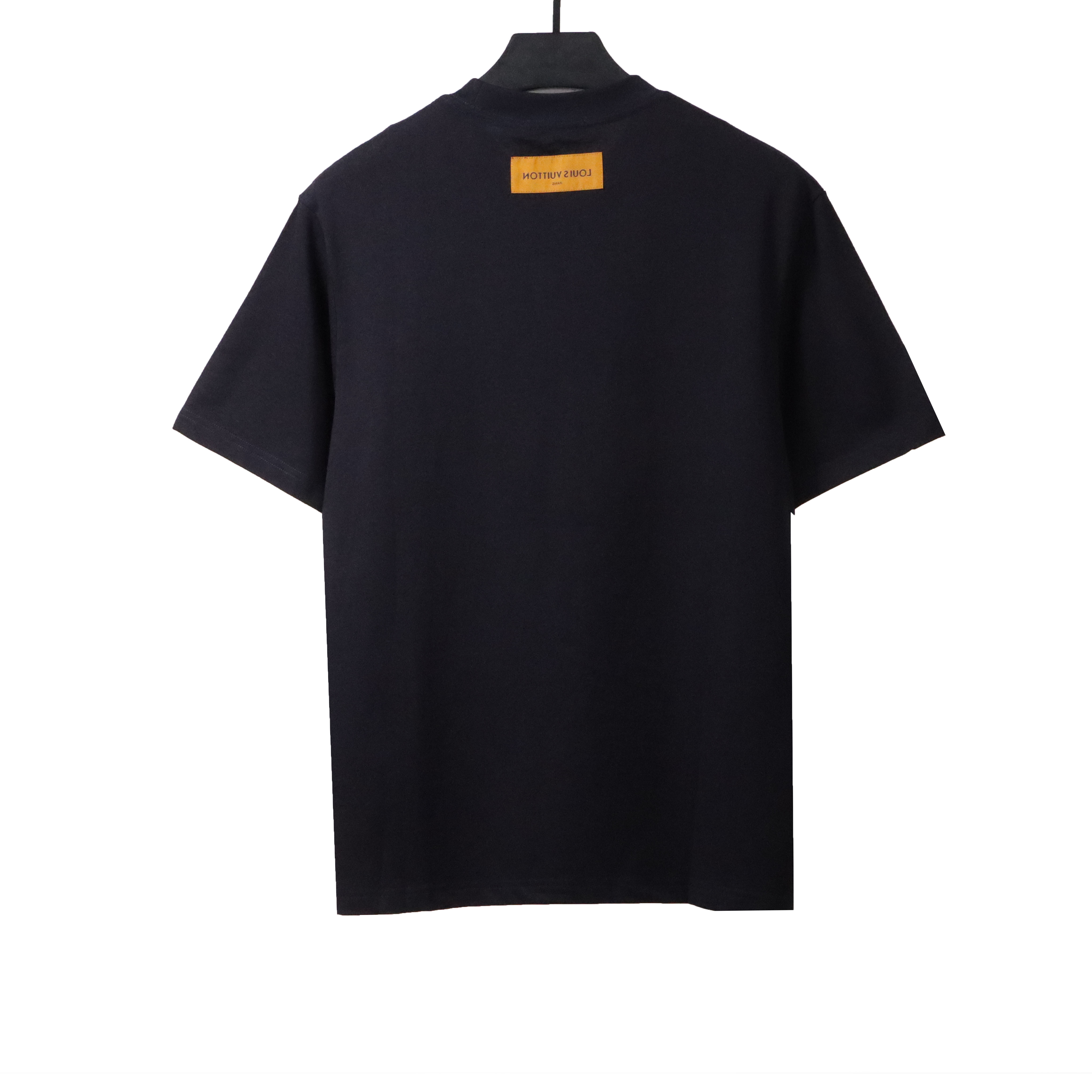 Louis Vuitton simple small logo embroidered T-Shirts blue
