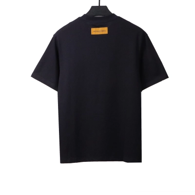 Louis Vuitton simple small logo embroidered T-Shirts blue 02