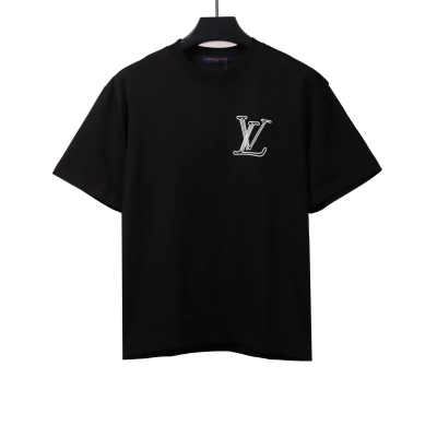 Louis Vuitton sketch painting logo T-Shirts black 01
